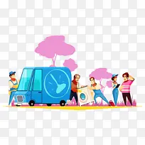 交通 卡通 粉色-空若网 交通 卡通 粉色-空若网