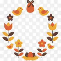 花圈框 圈框 橙色-空若网 花圈框 圈框 橙色-空若网