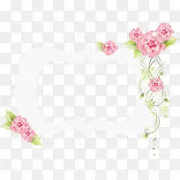 花矩形框 心形 粉色-空若网 花矩形框 心形 粉色-空若网