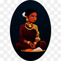 洛赫里舞卡通盘子黑发坐餐具-空若网 洛赫里舞卡通盘子黑发坐餐具-空若网