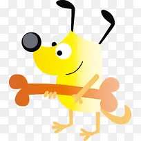 可爱的卡通狗 卡通 黄色-空若网 可爱的卡通狗 卡通 黄色-空若网