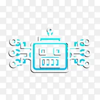 机器人图标 文本 蓝色-空若网 机器人图标 文本 蓝色-空若网