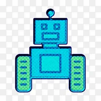 机器人图标 线条 电蓝-空若网 机器人图标 线条 电蓝-空若网