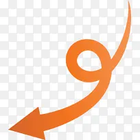 曲线箭头 橙色 线条-空若网 曲线箭头 橙色 线条-空若网