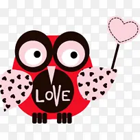 粉色猫头鹰爱情情人节心形-空若网 粉色猫头鹰爱情情人节心形-空若网