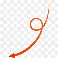 曲线箭头 橙色 线条-空若网 曲线箭头 橙色 线条-空若网