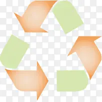 生态循环箭头 绿色 橙色-空若网 生态循环箭头 绿色 橙色-空若网