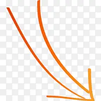 手绘箭头 橙色 线条-空若网 手绘箭头 橙色 线条-空若网