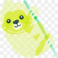 水彩画树懒 黄色-空若网 水彩画树懒 黄色-空若网