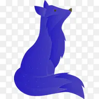 水彩狐狸 钴蓝 蓝色-空若网 水彩狐狸 钴蓝 蓝色-空若网
