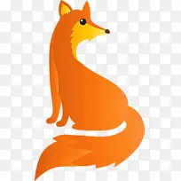 水彩狐狸 红狐 橙色-空若网 水彩狐狸 红狐 橙色-空若网