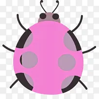水彩瓢虫 粉色 品红色-空若网 水彩瓢虫 粉色 品红色-空若网