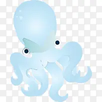 章鱼 蓝色 水绿色-空若网 章鱼 蓝色 水绿色-空若网