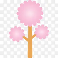 抽象树 卡通树 粉色-空若网 抽象树 卡通树 粉色-空若网