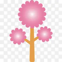 抽象树 卡通树 粉色-空若网 抽象树 卡通树 粉色-空若网