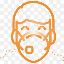 戴医用口罩的男人 冠状病毒病 橙色-空若网 戴医用口罩的男人 冠状病毒病 橙色-空若网