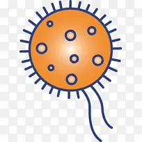 细菌细菌病毒橙色圆圈微笑-空若网 细菌细菌病毒橙色圆圈微笑-空若网