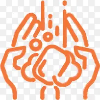 冠状病毒病 洗手 橙色-空若网 冠状病毒病 洗手 橙色-空若网