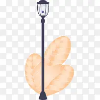 路灯 树木 橙色-空若网 路灯 树木 橙色-空若网