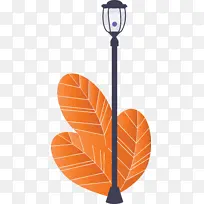 路灯 树 橙色-空若网 路灯 树 橙色-空若网