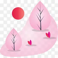 粉色 叶子 树-空若网 粉色 叶子 树-空若网