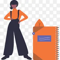 笔记本 女孩 橙色-空若网 笔记本 女孩 橙色-空若网