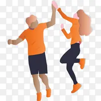 橙色 欢呼 手势-空若网 橙色 欢呼 手势-空若网