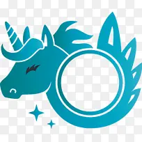 独角兽镜框 浅绿色 绿松石色-空若网 独角兽镜框 浅绿色 绿松石色-空若网