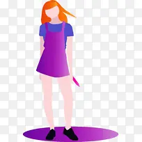 时尚女孩 紫色 站立-空若网 时尚女孩 紫色 站立-空若网