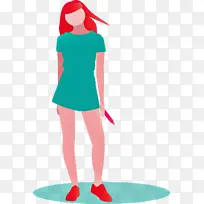 时尚女孩 绿色 站立-空若网 时尚女孩 绿色 站立-空若网