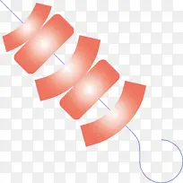 烤肉串 橙色 丝带-空若网 烤肉串 橙色 丝带-空若网