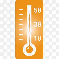 墙上的温度计 橙色 数字-空若网 墙上的温度计 橙色 数字-空若网