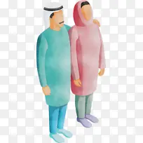 阿拉伯家庭 阿拉伯人 水彩画-空若网 阿拉伯家庭 阿拉伯人 水彩画-空若网