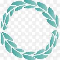 波西米亚叶框 绿松石色 叶-空若网 波西米亚叶框 绿松石色 叶-空若网