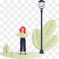 时尚女孩 叶子 卡通-空若网 时尚女孩 叶子 卡通-空若网