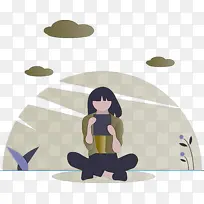 阅读女孩 卡通 动画-空若网 阅读女孩 卡通 动画-空若网