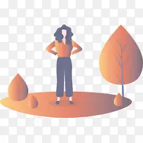 时尚女孩 橙色 平衡-空若网 时尚女孩 橙色 平衡-空若网