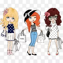 时尚卡通插图-时尚设计载体材料卡通女性,-空若网 时尚卡通插图-时尚设计载体材料卡通女性,-空若网