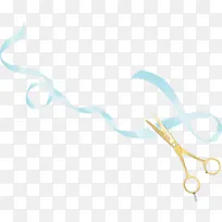 剪刀丝带 大开口 水彩画-空若网 剪刀丝带 大开口 水彩画-空若网