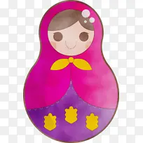 彩色俄罗斯玩偶 水彩 颜料-空若网 彩色俄罗斯玩偶 水彩 颜料-空若网