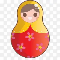 彩色俄罗斯娃娃 卡通 黄色-空若网 彩色俄罗斯娃娃 卡通 黄色-空若网