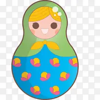 彩色俄罗斯娃娃 人物 黄色-空若网 彩色俄罗斯娃娃 人物 黄色-空若网
