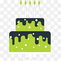 生日蛋糕 绿色 线条-空若网 生日蛋糕 绿色 线条-空若网