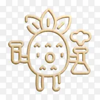 菠萝人物图标 动作图标 科学图标-空若网 菠萝人物图标 动作图标 科学图标-空若网