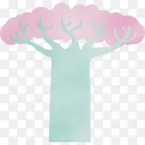 抽象树 卡通树 水彩-空若网 抽象树 卡通树 水彩-空若网