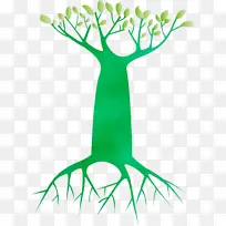 卡通树 抽象树 水彩-空若网 卡通树 抽象树 水彩-空若网