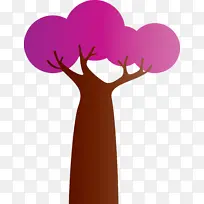 抽象树 卡通树 紫色-空若网 抽象树 卡通树 紫色-空若网