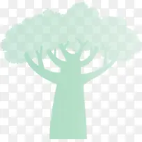 抽象树 卡通树 水彩-空若网 抽象树 卡通树 水彩-空若网