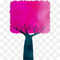 抽象树 卡通树 水彩-空若网 抽象树 卡通树 水彩-空若网