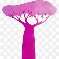 抽象树 卡通树 水彩画-空若网 抽象树 卡通树 水彩画-空若网